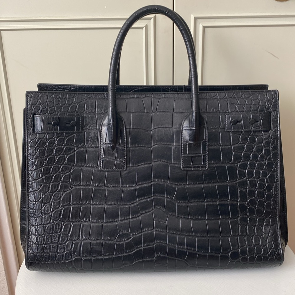 SAINT LAURENT Med/Lrg Croc Sac Du Jour - Picture 6 of 14